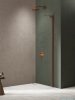 New Trendy Nesta Copper Brushed kabina Walk-In 80x200 cm wspornik kątowy miedź szczotkowana/szkło przejrzyste K-1747-WL